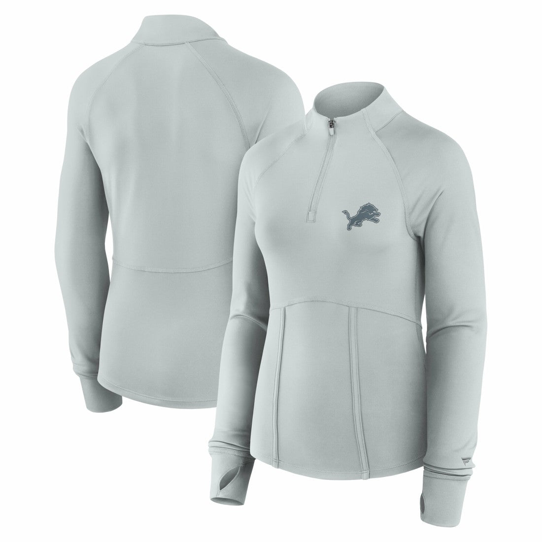 Detroit Lions Women's Elements Raglan Quarter-Zip Jacket - Gray Jackets