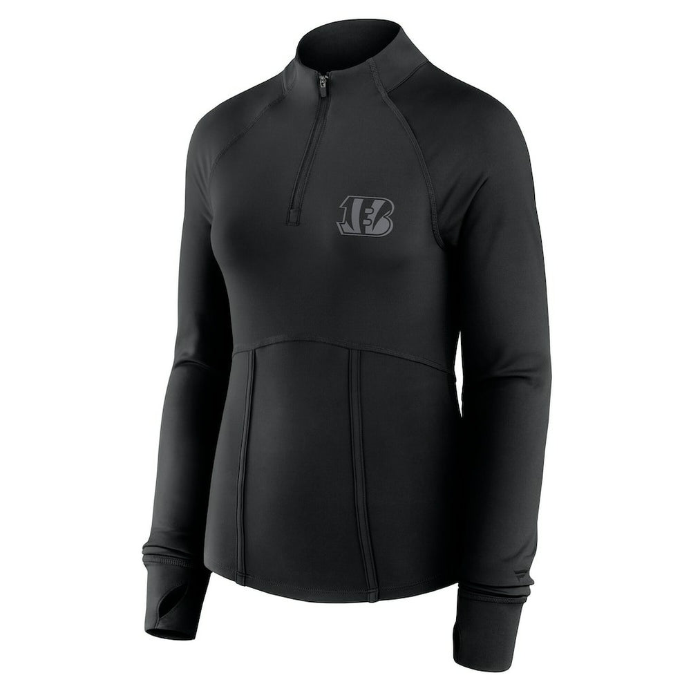 Cincinnati Bengals Women's Elements Raglan Quarter-Zip Jacket - Black Jackets