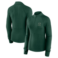 Green Bay Packers Women's Elements Raglan Quarter-Zip Jacket - Green Jackets