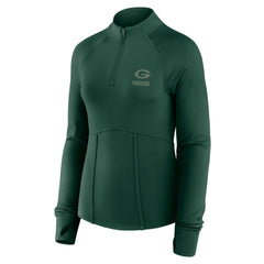 Green Bay Packers Women's Elements Raglan Quarter-Zip Jacket - Green Jackets