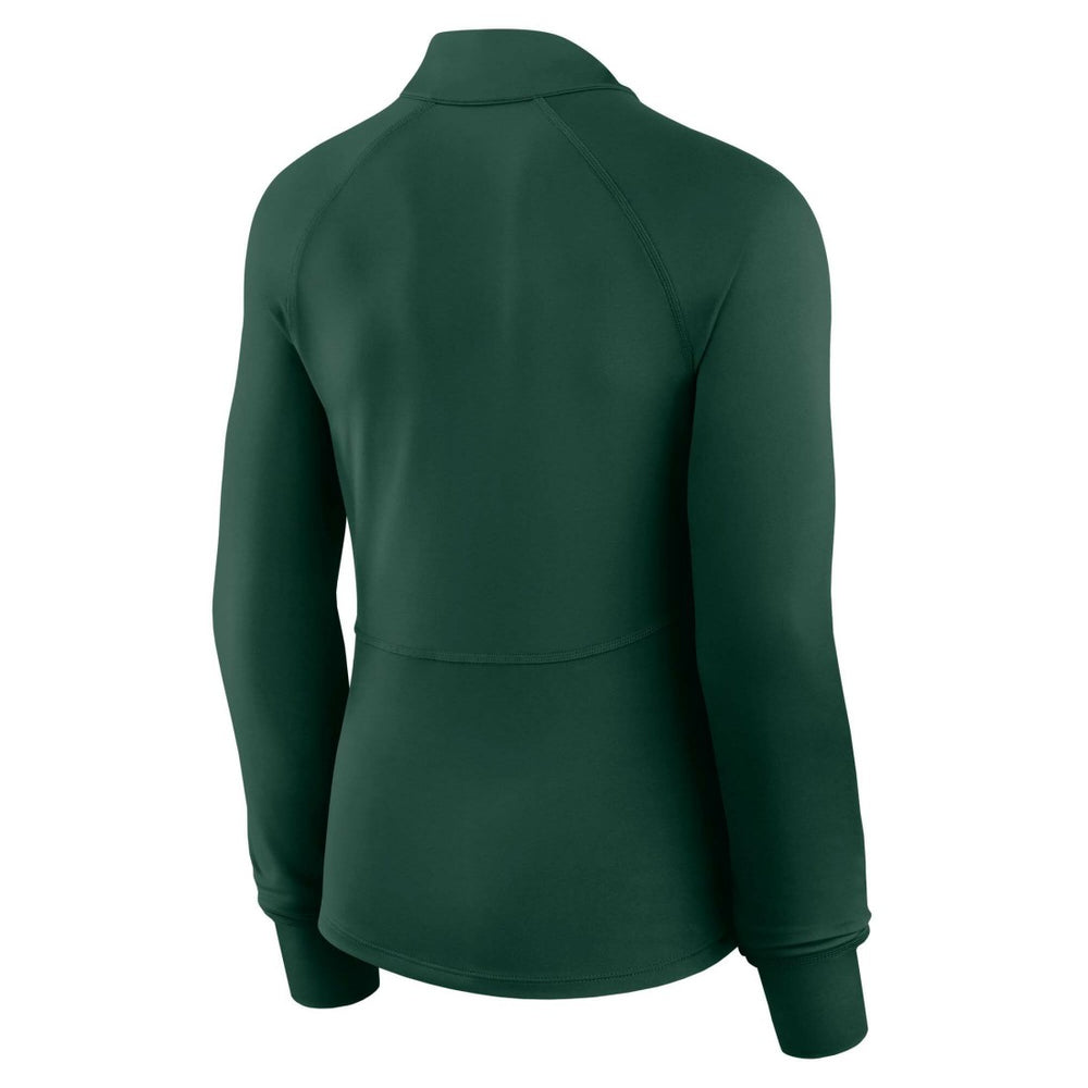 Green Bay Packers Women's Elements Raglan Quarter-Zip Jacket - Green Jackets