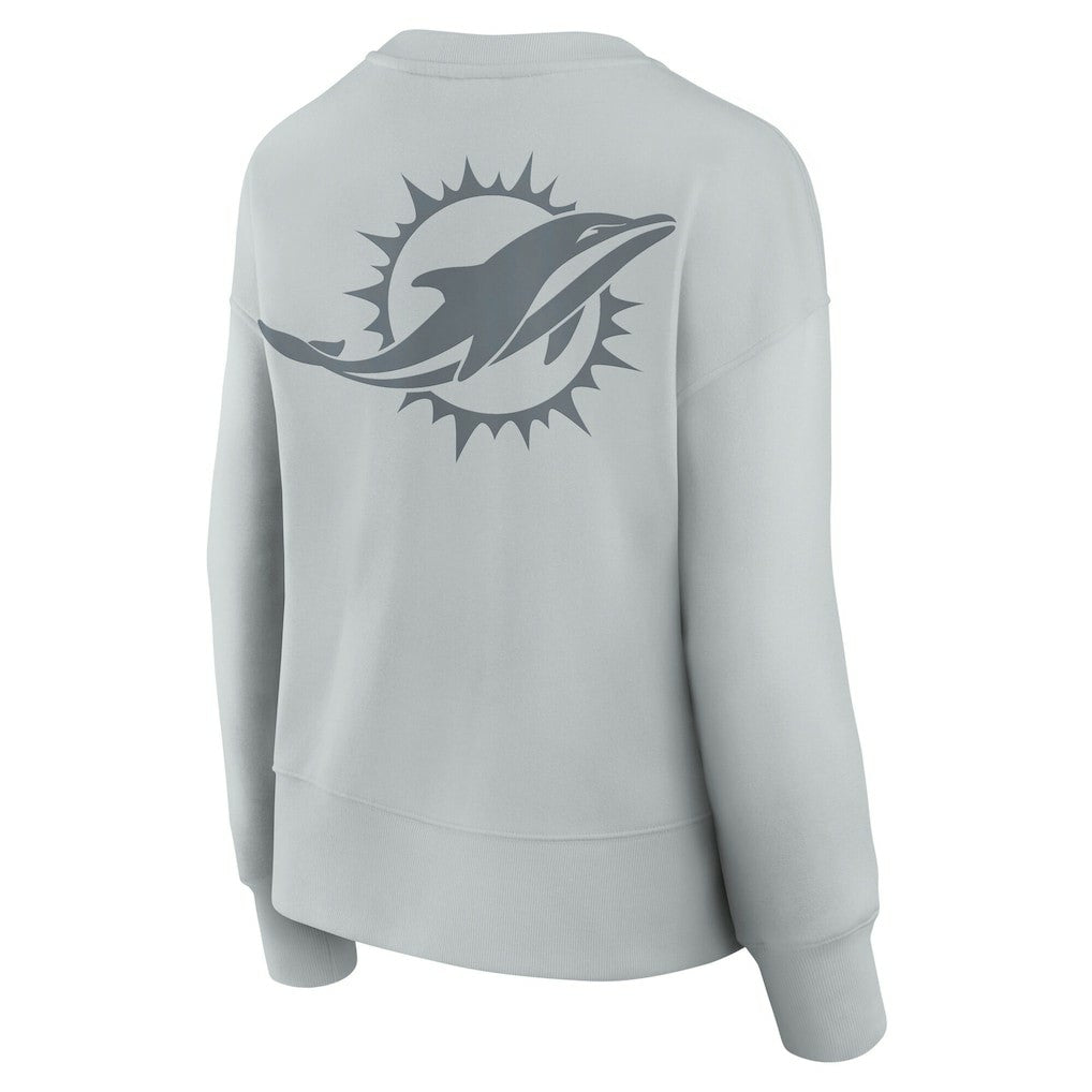 Miami Dolphins Women's Elements Pullover Sweatshirt - Gray Pullover