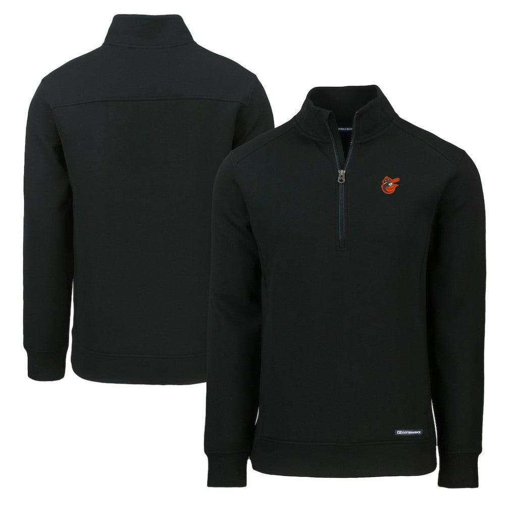 Baltimore Orioles Cutter & Buck Cooperstown Collection Roam Eco Recycled Quarter-Zip Pullover - Black Pullover