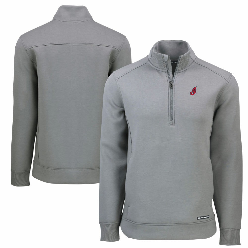 Cleveland Guardians Cutter & Buck Cooperstown Collection Roam Eco Recycled Quarter-Zip Pullover - Gray Pullover