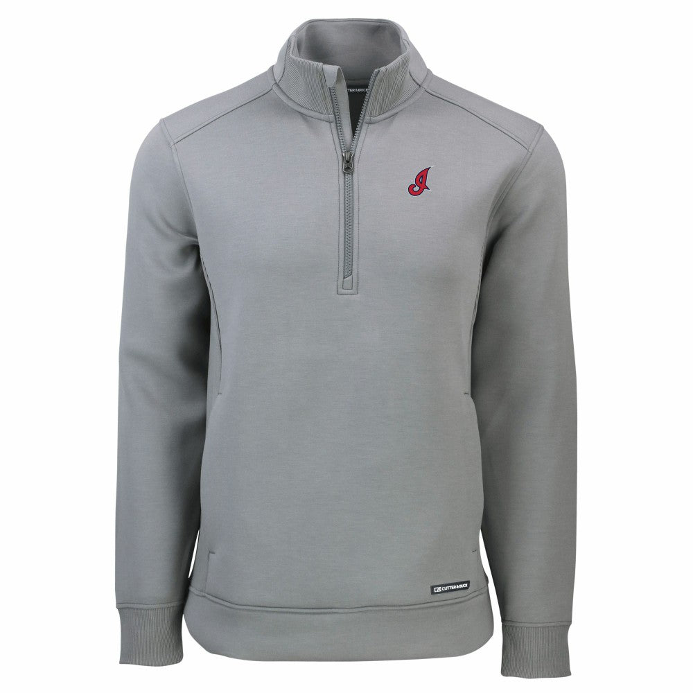 Cleveland Guardians Cutter & Buck Cooperstown Collection Roam Eco Recycled Quarter-Zip Pullover - Gray Pullover