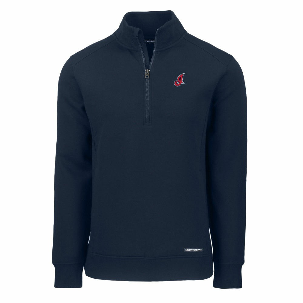 Cleveland Guardians Cutter & Buck Cooperstown Collection Roam Eco Recycled Quarter-Zip Pullover - Navy Pullover