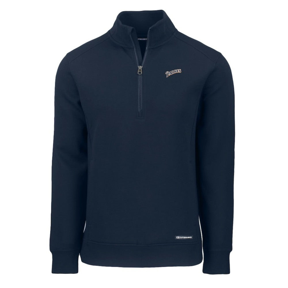 San Diego Padres Cutter & Buck Cooperstown Collection Roam Eco Recycled Quarter-Zip Pullover - Navy Pullover