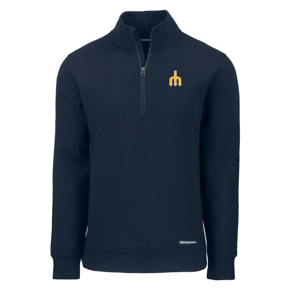 Seattle Mariners Cutter & Buck Cooperstown Collection Roam Eco Recycled Quarter-Zip Pullover - Navy Pullover