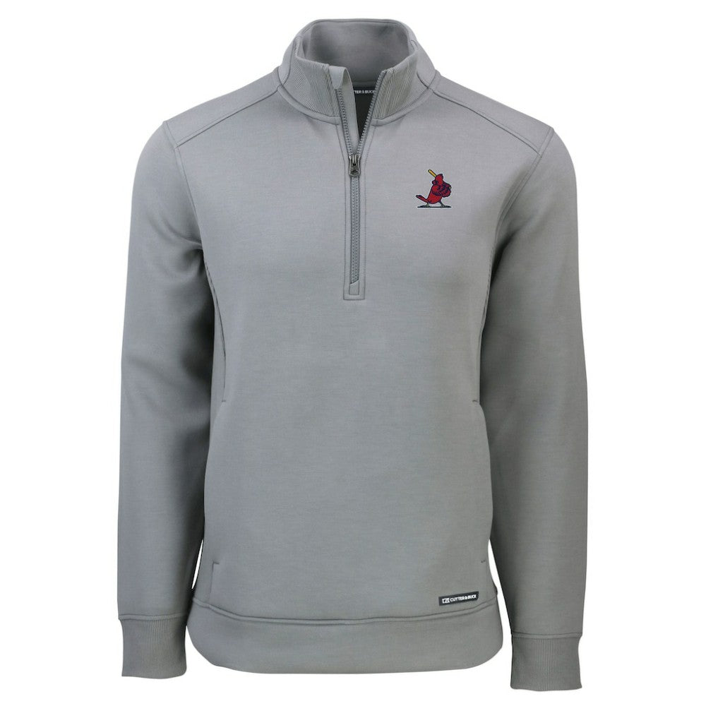 St. Louis Cardinals Cutter & Buck Cooperstown Collection Roam Eco Recycled Quarter-Zip Pullover - Gray Pullover