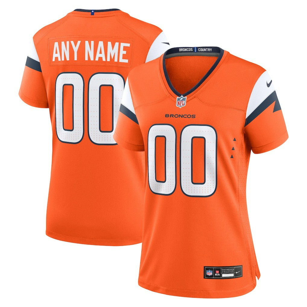 Denver Broncos Women's Mile High Collection Custom Game Jersey - Orange Jerseys