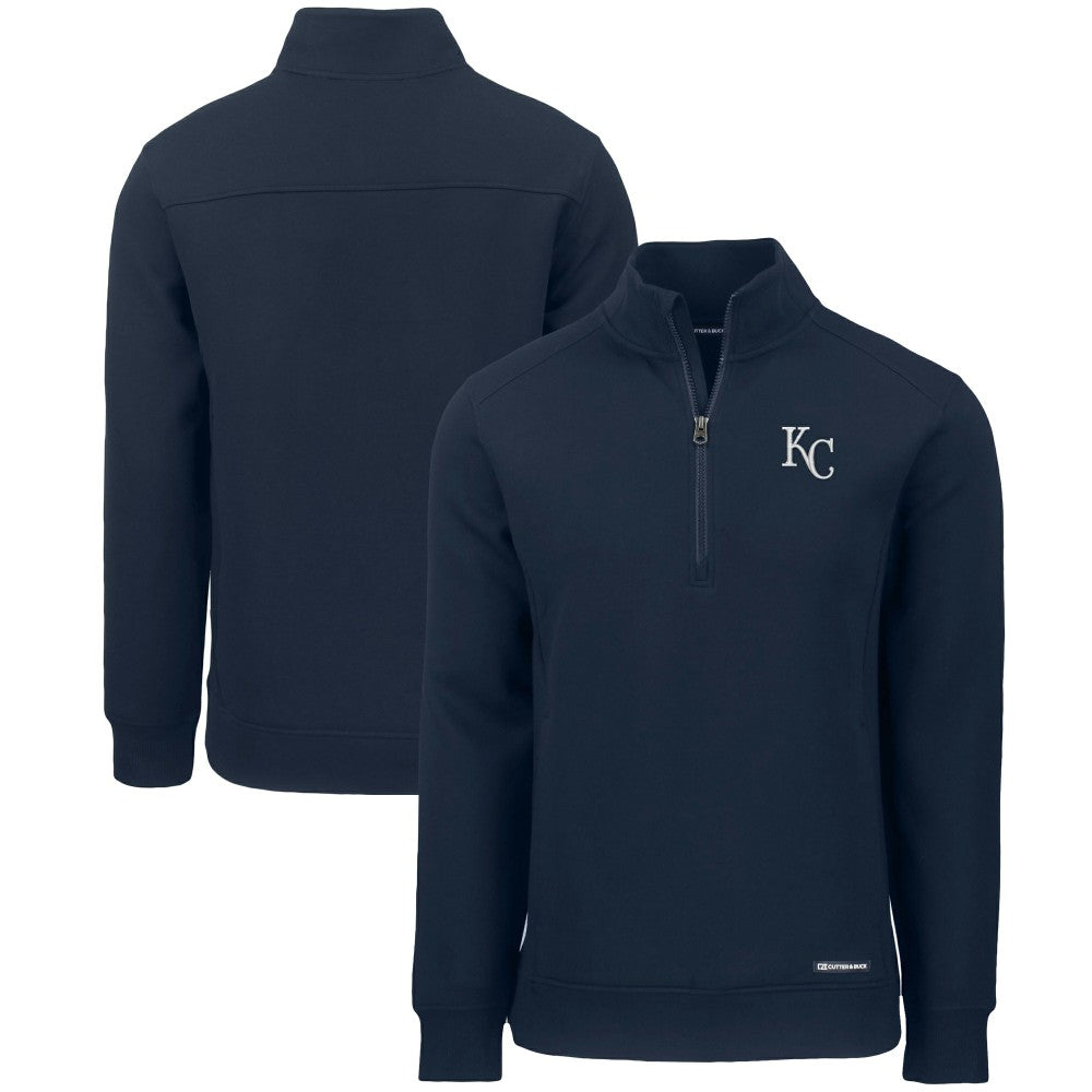 Kansas City Royals Cutter & Buck Roam Eco Recycled Quarter-Zip Pullover - Navy Pullover