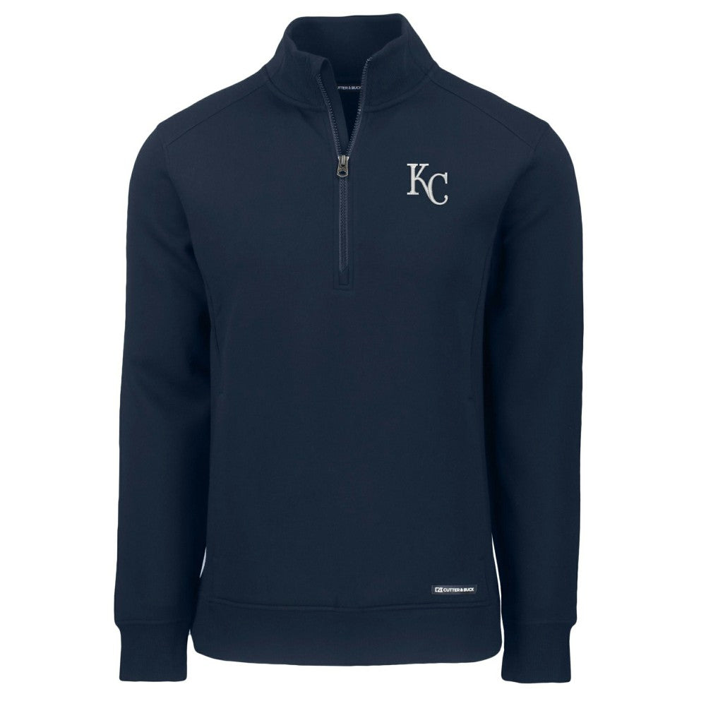 Kansas City Royals Cutter & Buck Roam Eco Recycled Quarter-Zip Pullover - Navy Pullover