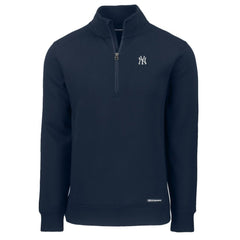 New York Yankees Cutter & Buck Roam Eco Recycled Quarter-Zip Pullover - Navy Pullover