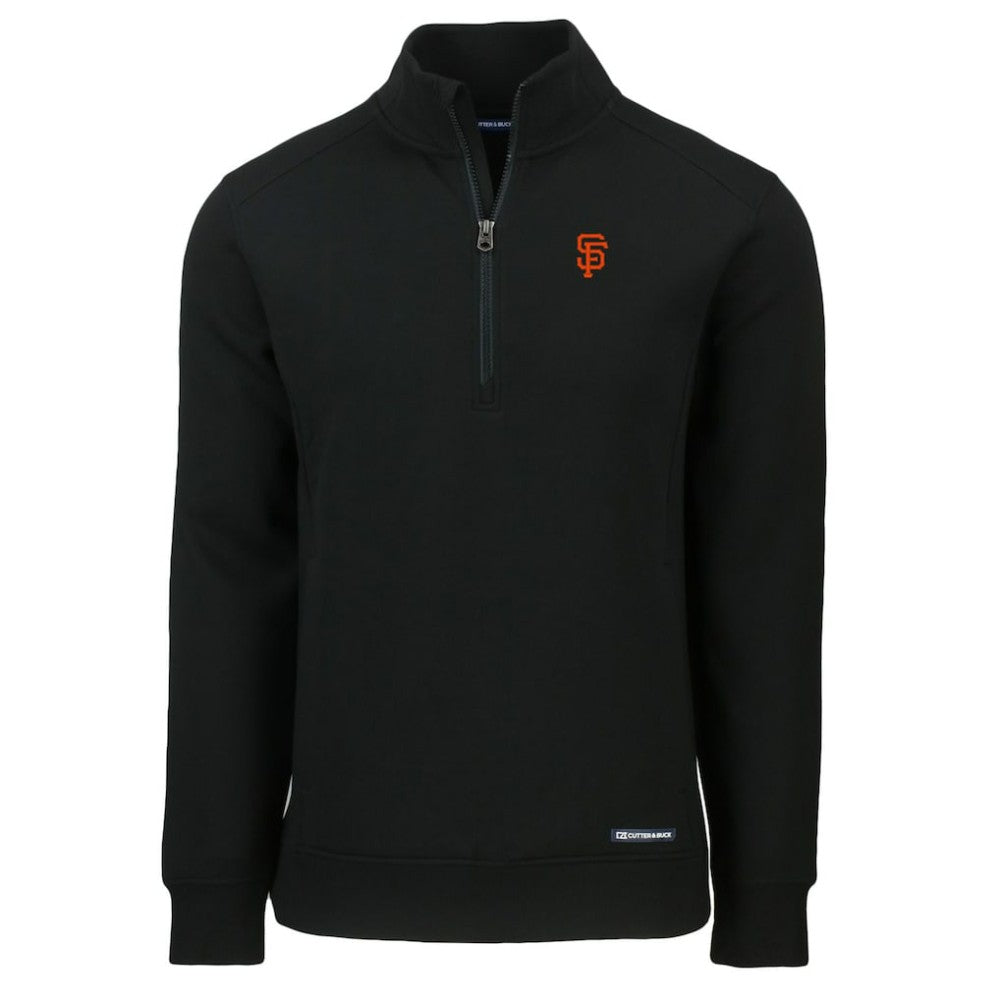 San Francisco Giants Cutter & Buck Roam Eco Recycled Quarter-Zip Pullover - Black Pullover