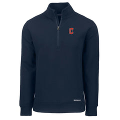 Cleveland Guardians Cutter & Buck Roam Eco Recycled Quarter-Zip Pullover - Navy Pullover