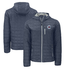 Chicago Cubs Cutter & Buck City Connect Rainier Primaloft Eco Full-Zip Hooded Jacket - Anthracite Jackets