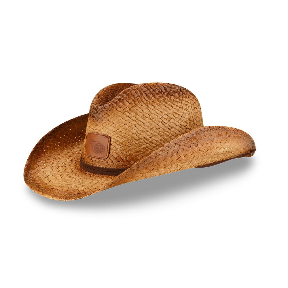 Tennessee Titans New Era Unisex Dutton Curved Brim Straw Hat - Brown Hats