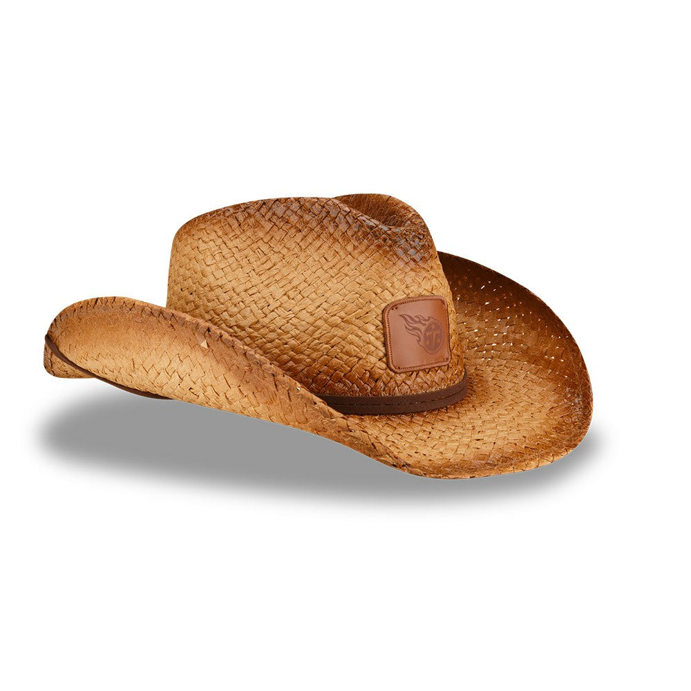 Tennessee Titans New Era Unisex Dutton Curved Brim Straw Hat - Brown Hats