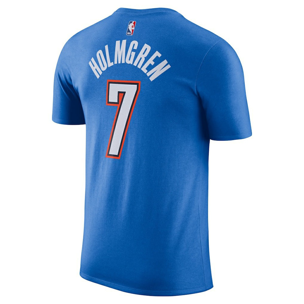 Chet Holmgren Oklahoma City Thunder Icon Edition Name & Number T-Shirt Blue - Nike