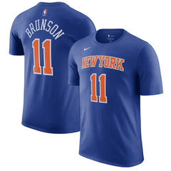 Jalen Brunson New York Knicks Icon Edition Name & Number T-Shirt Blue - Nike