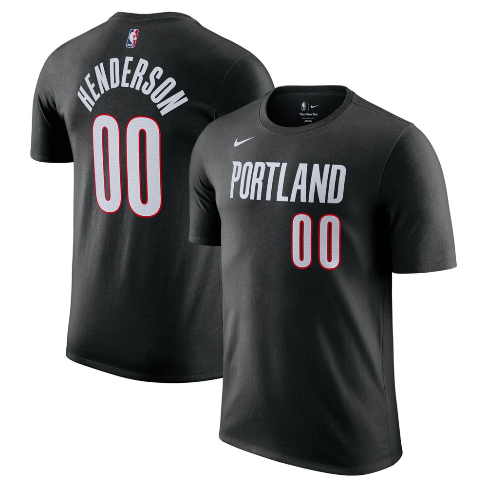 Scoot Henderson Portland Trail Blazers Icon Edition Name & Number T-Shirt Black - Nike