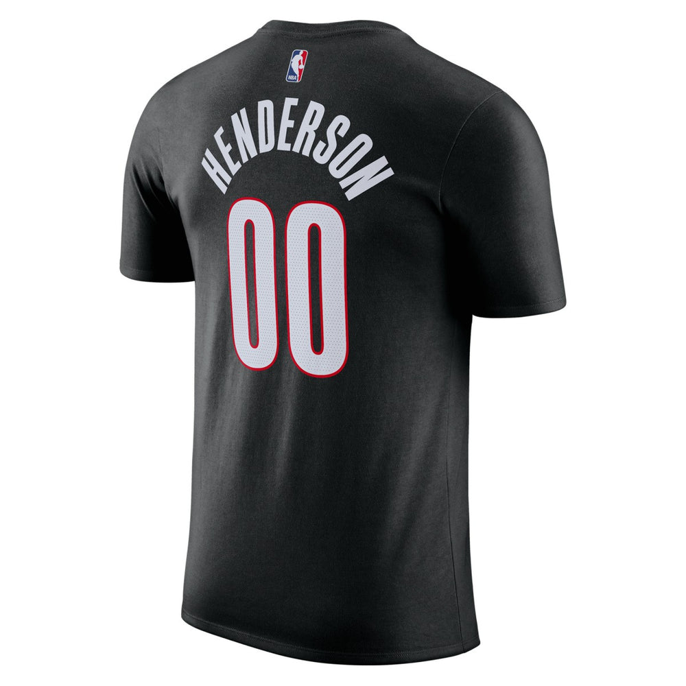 Scoot Henderson Portland Trail Blazers Icon Edition Name & Number T-Shirt Black - Nike