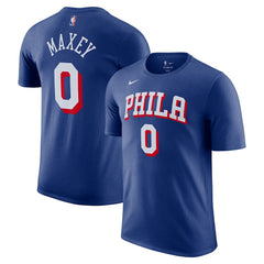 Tyrese Maxey Philadelphia 76ers Icon Edition Name & Number T-Shirt Royal - Nike outlet