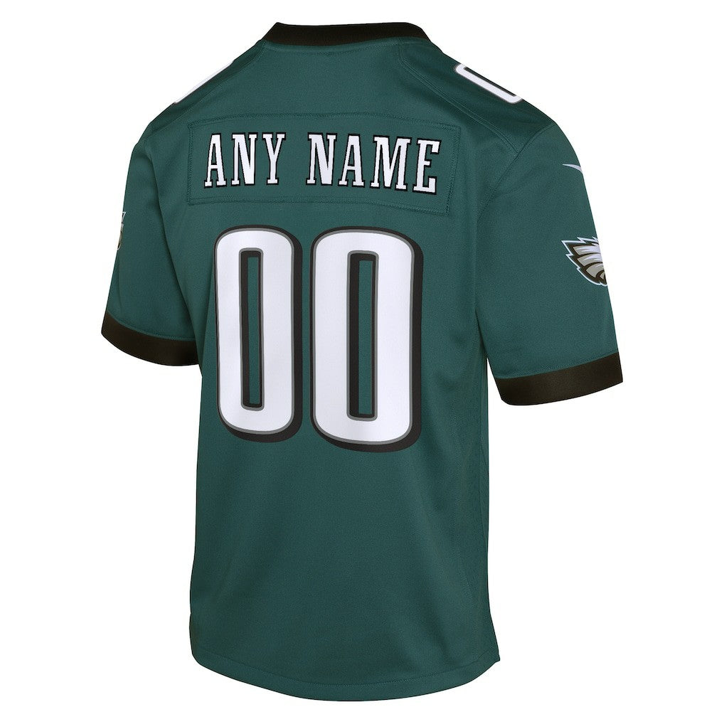 Philadelphia Eagles Youth Custom Game Jersey - Midnight Green Jerseys