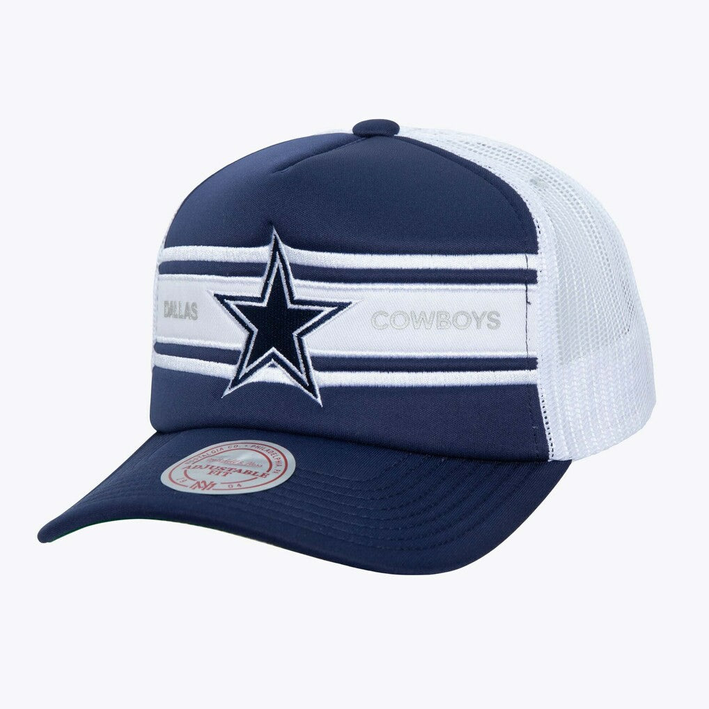 Dallas Cowboys Stripe Front Trucker Adjustable Hat - Navy Hats
