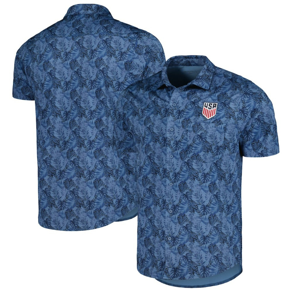 USMNT Antigua Resort Button-Up Shirt Navy