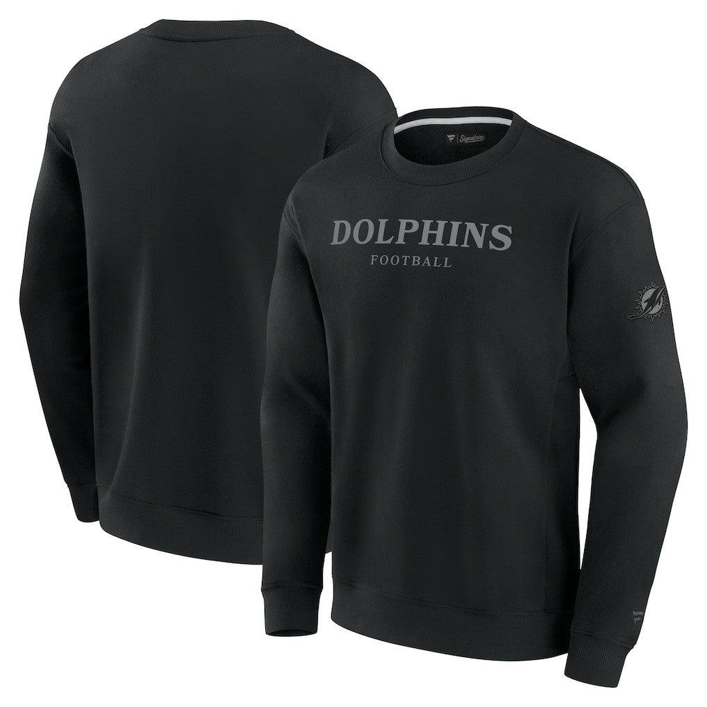 Miami Dolphins Unisex Elements Unlimited Fleece Pullover Sweatshirt - Black Pullover