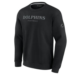 Miami Dolphins Unisex Elements Unlimited Fleece Pullover Sweatshirt - Black Pullover