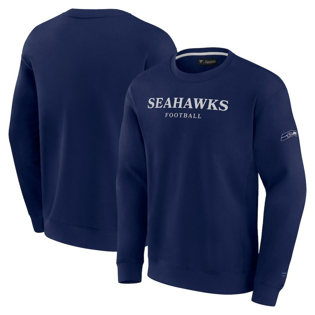 Seattle Seahawks Unisex Elements Unlimited Fleece Pullover Sweatshirt - College Navy Pullover