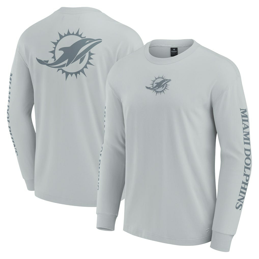 Miami Dolphins Unisex Elements Strive Long Sleeve T-Shirt - Gray T-shirts