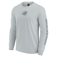 Miami Dolphins Unisex Elements Strive Long Sleeve T-Shirt - Gray T-shirts