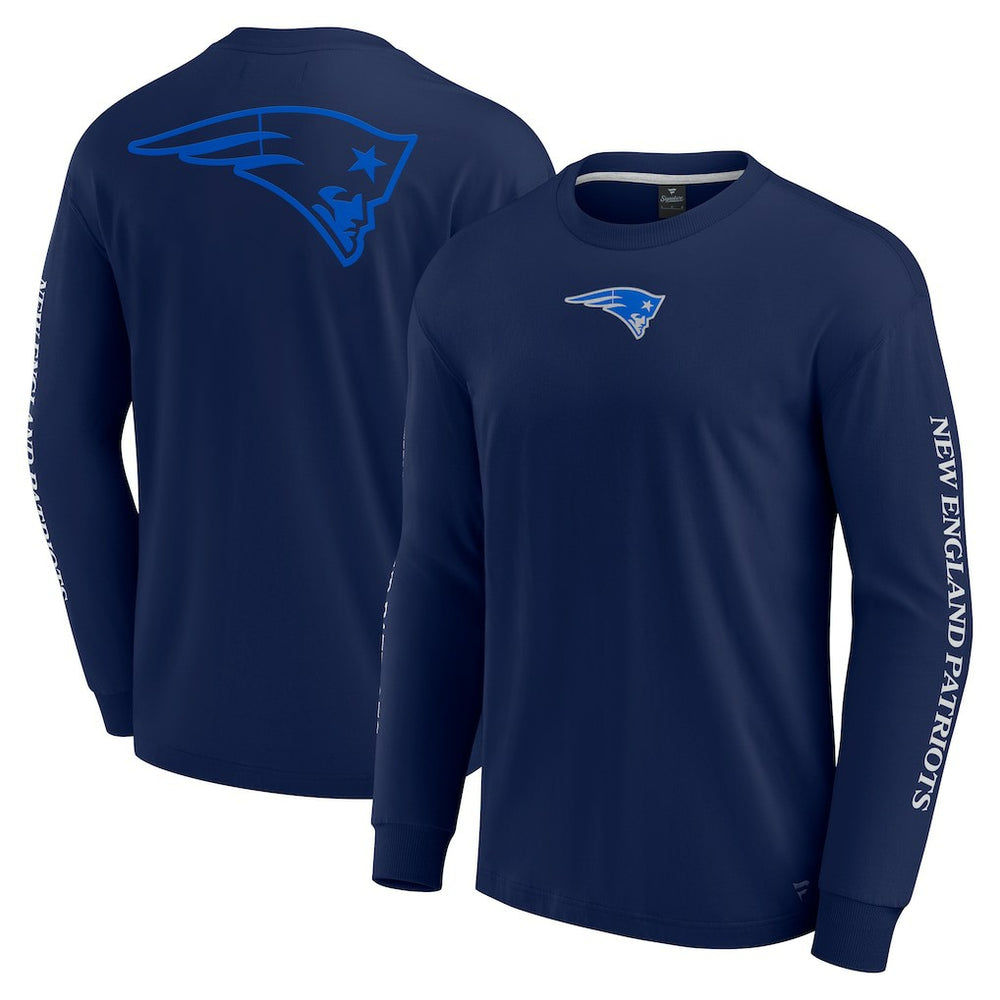 New England Patriots Unisex Elements Strive Long Sleeve T-Shirt - Navy T-shirts