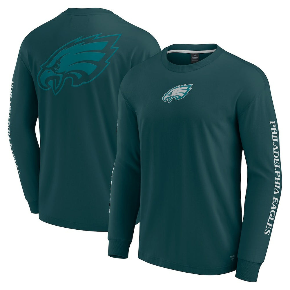Philadelphia Eagles Unisex Elements Strive Long Sleeve T-Shirt - Midnight Green T-shirts