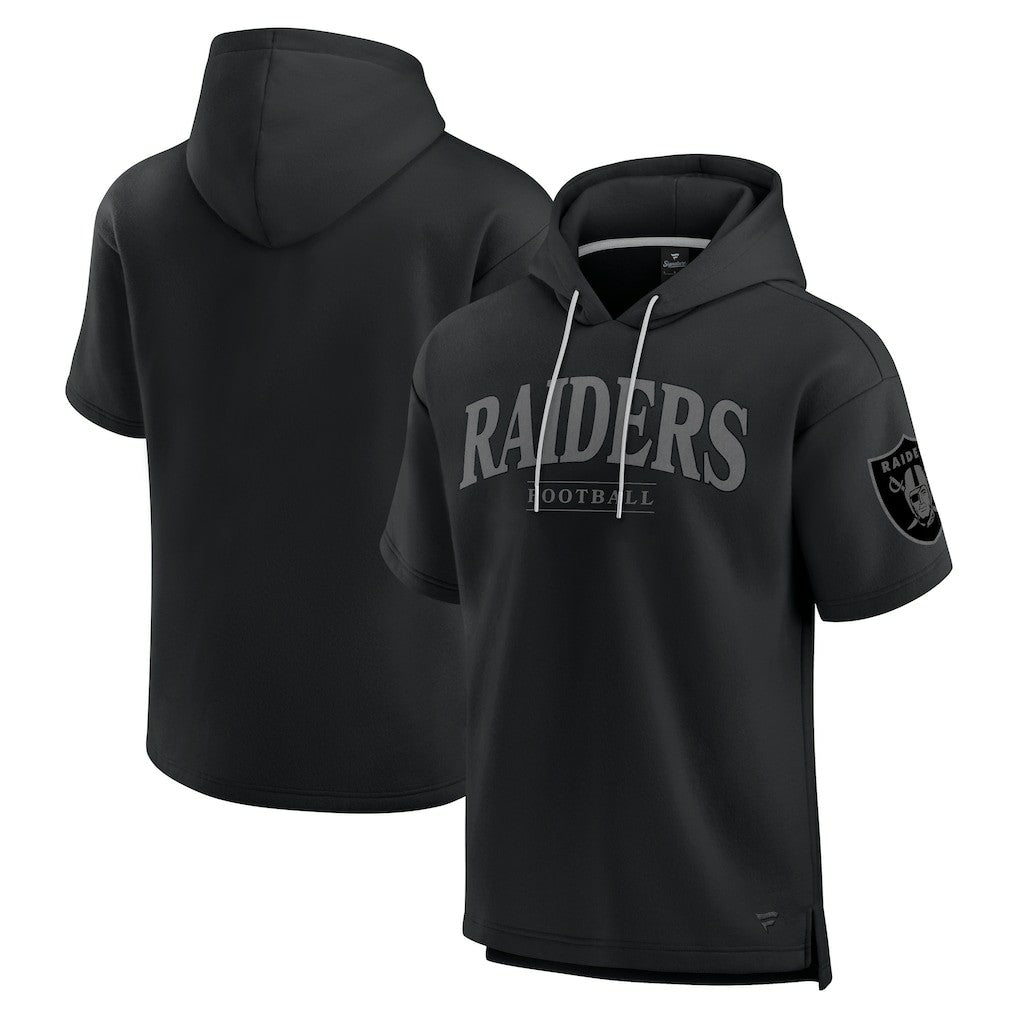 Las Vegas Raiders Unisex Elements Ready Short Sleeve Pullover Hoodie - Black Hoodies