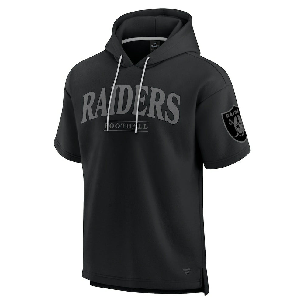 Las Vegas Raiders Unisex Elements Ready Short Sleeve Pullover Hoodie - Black Hoodies