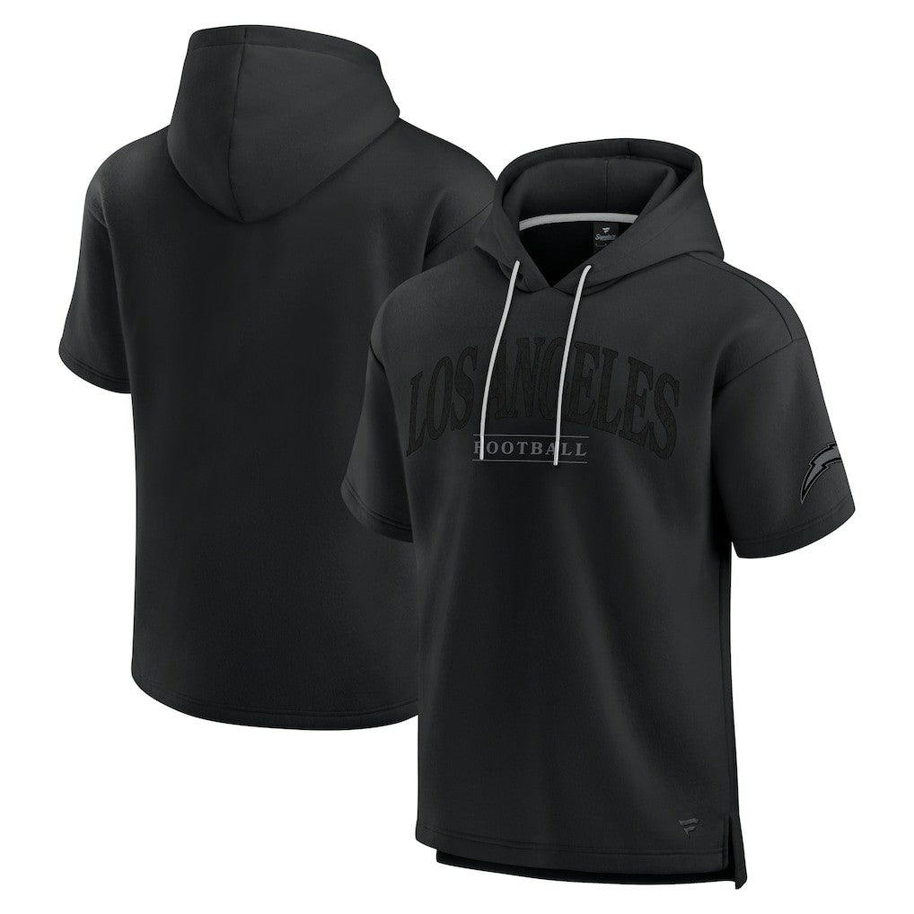 Los Angeles Chargers Unisex Elements Ready Short Sleeve Pullover Hoodie - Black Hoodies