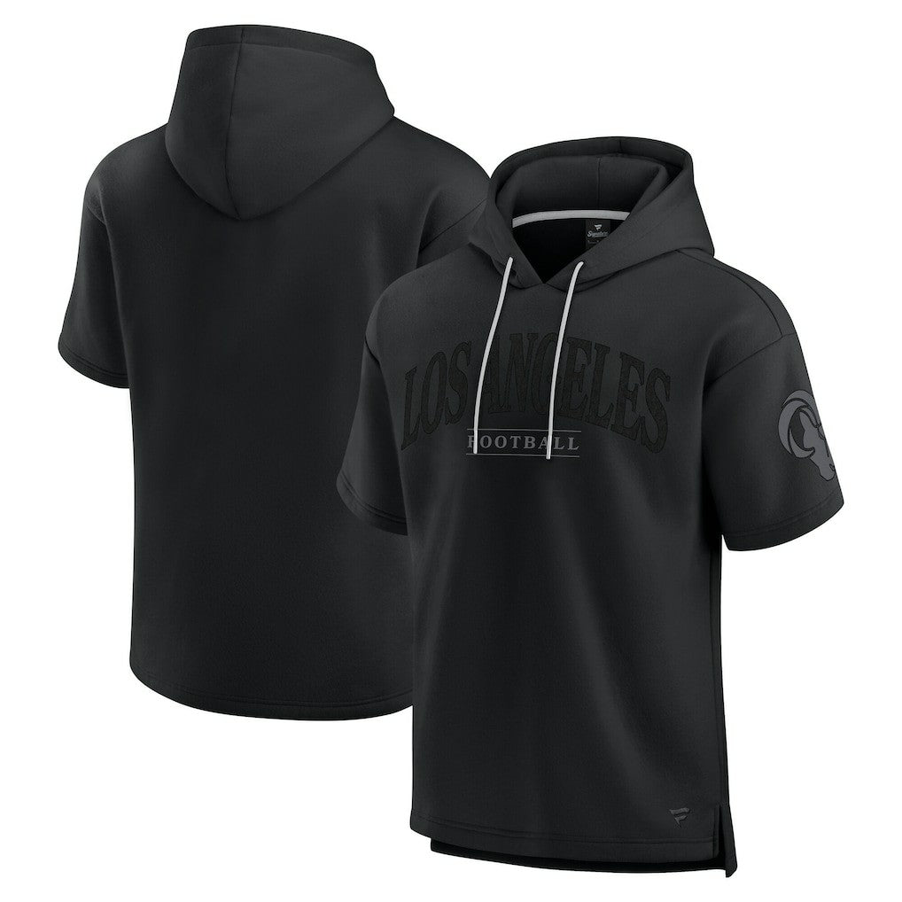 Los Angeles Rams Unisex Elements Ready Short Sleeve Pullover Hoodie - Black Hoodies