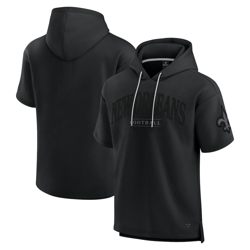 New Orleans Saints Unisex Elements Ready Short Sleeve Pullover Hoodie - Black Hoodies