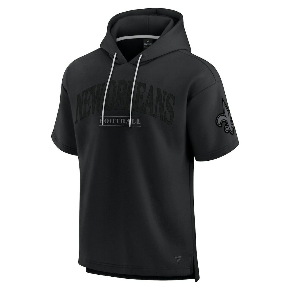 New Orleans Saints Unisex Elements Ready Short Sleeve Pullover Hoodie - Black Hoodies