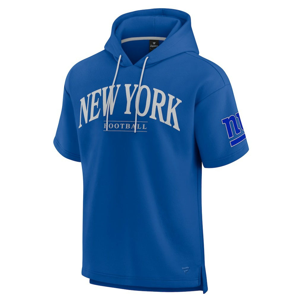 New York Giants Unisex Elements Ready Short Sleeve Pullover Hoodie - Royal Hoodies
