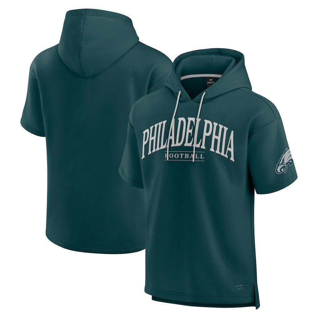 Philadelphia Eagles Unisex Elements Ready Short Sleeve Pullover Hoodie - Green Hoodies