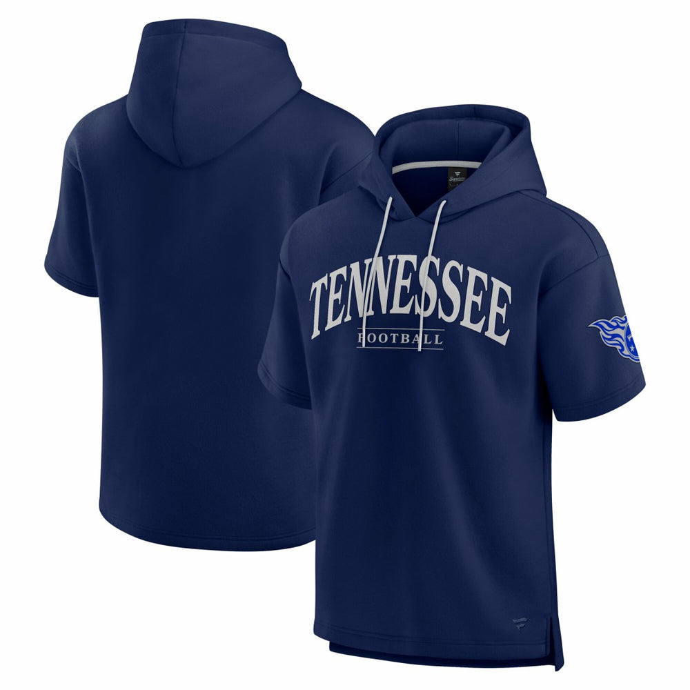 Tennessee Titans Unisex Elements Ready Short Sleeve Pullover Hoodie - Navy Hoodies