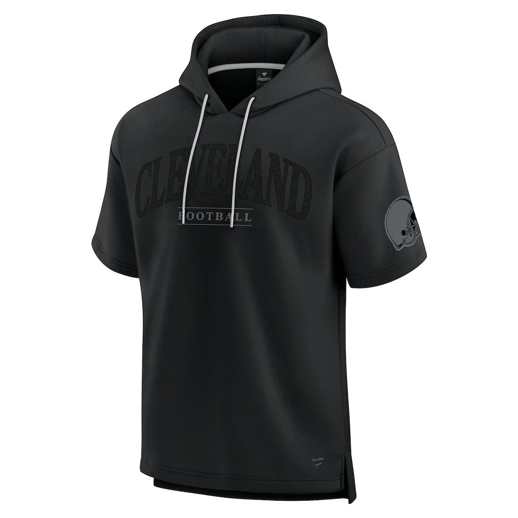 Cleveland Browns Unisex Elements Ready Short Sleeve Pullover Hoodie - Black Hoodies