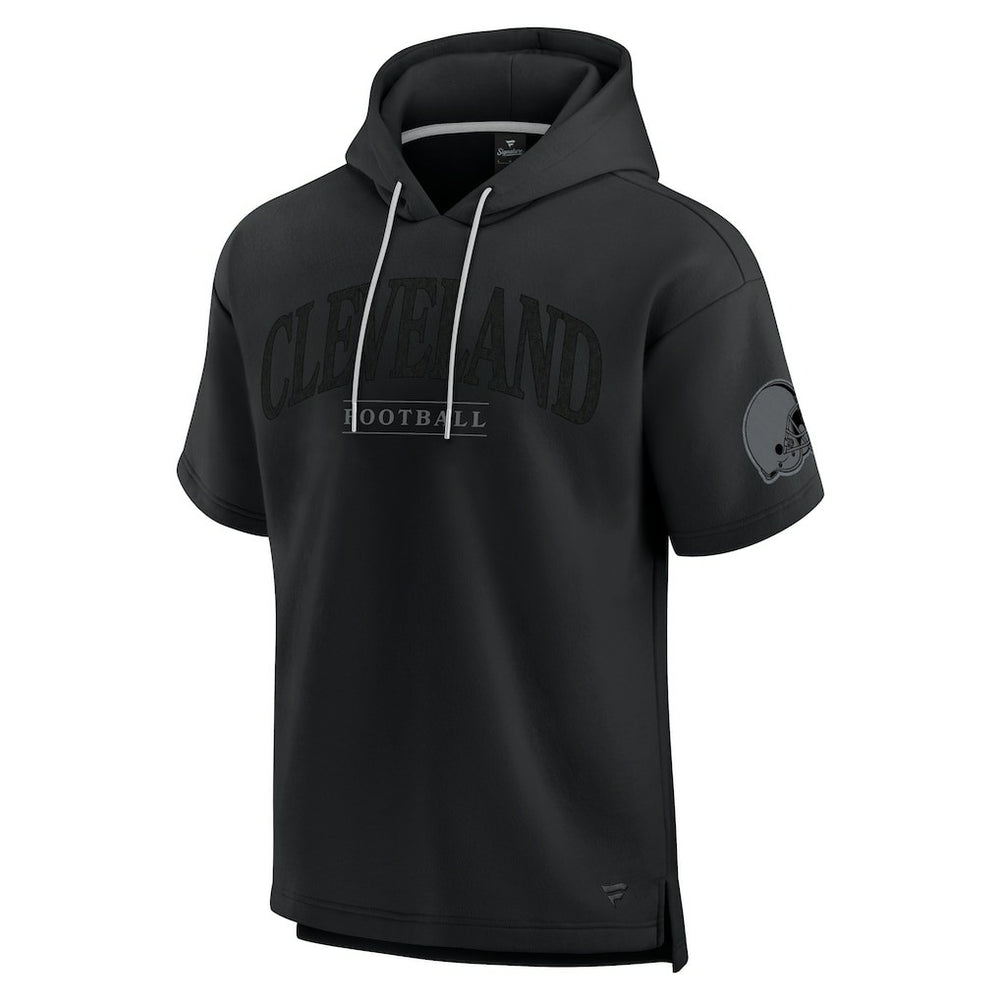 Cleveland Browns Unisex Elements Ready Short Sleeve Pullover Hoodie - Black Hoodies