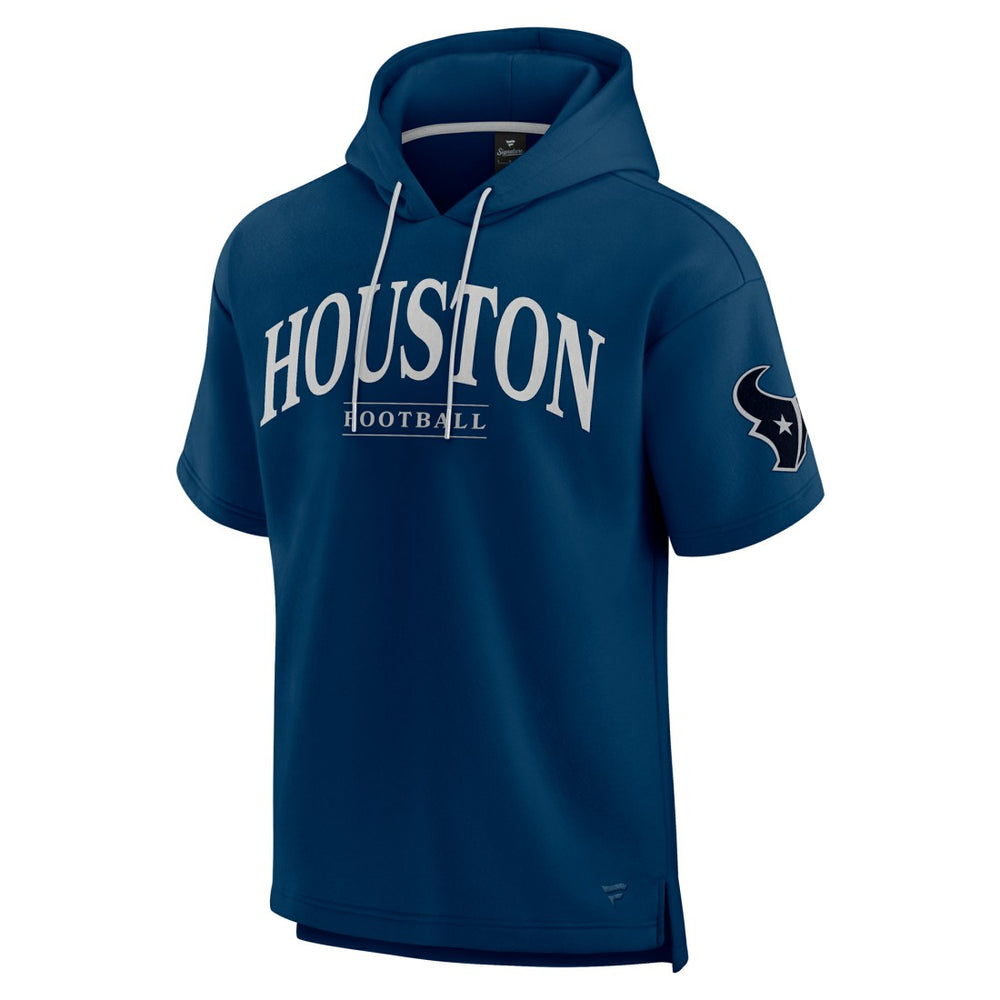 Houston Texans Unisex Elements Ready Short Sleeve Pullover Hoodie - Navy Hoodies