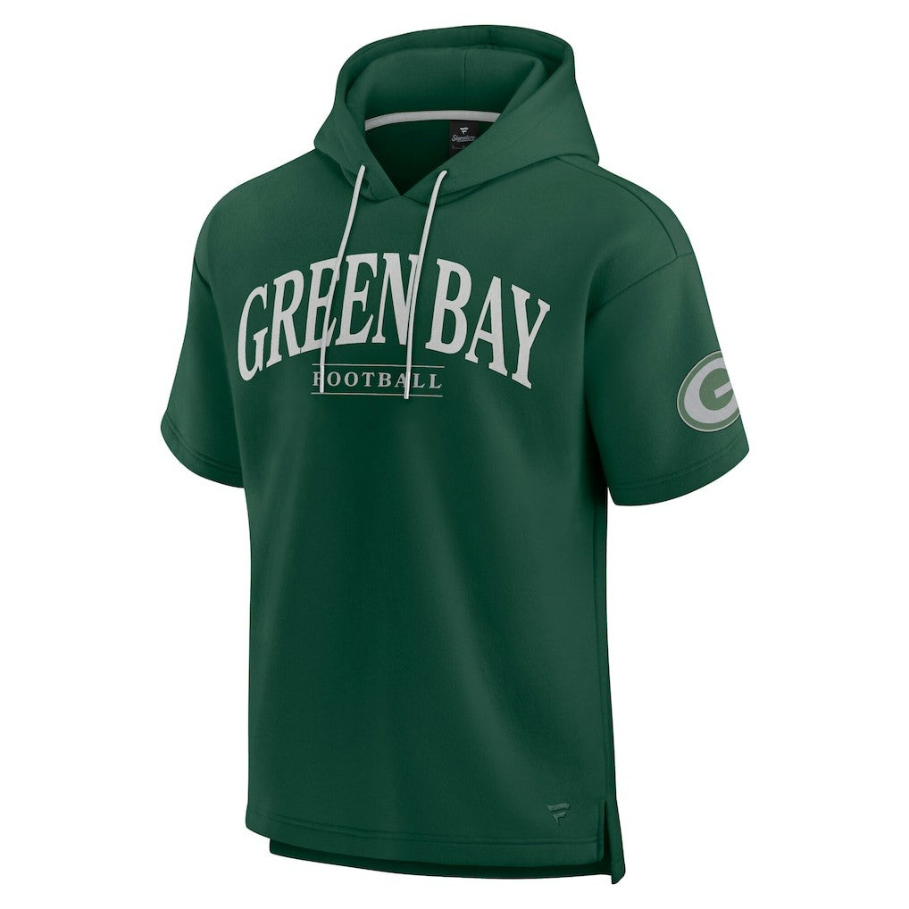 Green Bay Packers Unisex Elements Ready Short Sleeve Pullover Hoodie - Green Hoodies